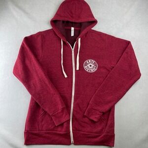 Bella+Canvas Arts District Brewery Hoodie Mens Size M Red Heathered Zip Up Cozy